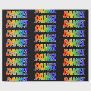 Regnbågeförnamn "DANIEL"; Roligt & färgrikt Presentpapper