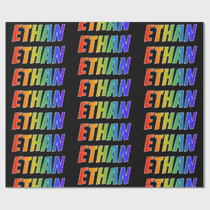 Regnbågeförnamn "ETHAN"; Roligt & färgrikt Presentpapper
