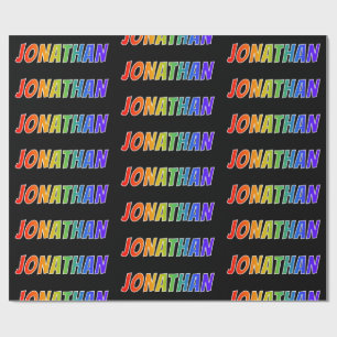 Regnbågeförnamn "JONATHAN"; Roligt & färgrikt Presentpapper