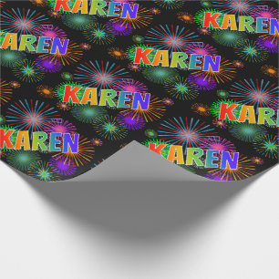 Regnbågeförnamn "KAREN", + Fyrverkerier Presentpapper