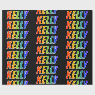 Regnbågeförnamn "KELLY"; Roligt & färgrikt Presentpapper