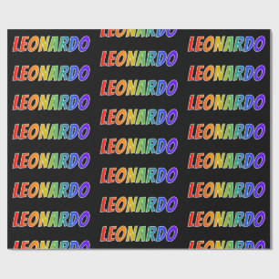 Regnbågeförnamn "LEONARDO"; Roligt & färgrikt Presentpapper
