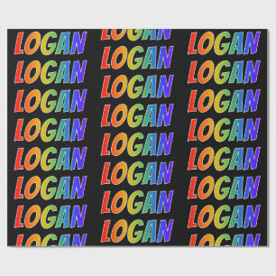Regnbågeförnamn "LOGAN"; Roligt & färgrikt Presentpapper