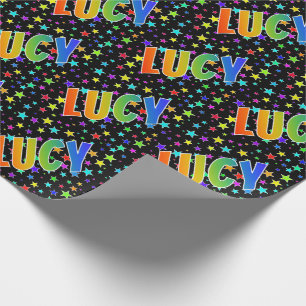 Regnbågeförnamn "LUCY", + Stjärnor Presentpapper