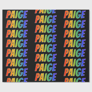 Regnbågeförnamn "PAIGE"; Roligt & färgrikt Presentpapper