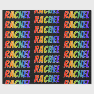 Regnbågeförnamn "RACHEL"; Roligt & färgrikt Presentpapper
