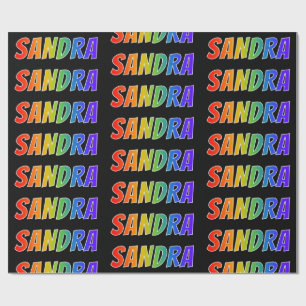 Regnbågeförnamn "SANDRA"; Roligt & färgrikt Presentpapper