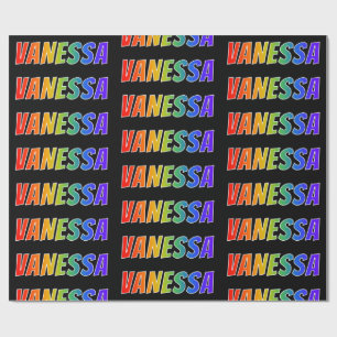 Regnbågeförnamn "VANESSA"; Roligt & färgrikt Presentpapper
