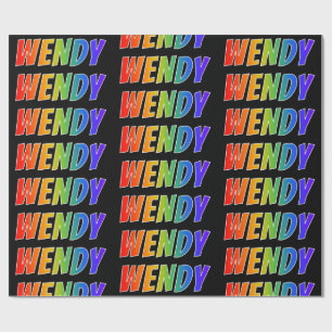 Regnbågeförnamn "WENDY"; Roligt & färgrikt Presentpapper