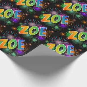 Regnbågeförnamn "ZOE", + Fyrverkerier Presentpapper