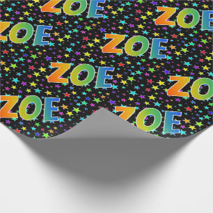 Regnbågeförnamn "ZOE", + Stjärnor Presentpapper
