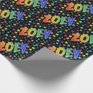 Regnbågeförnamn "ZOEY", + Stjärnor Presentpapper