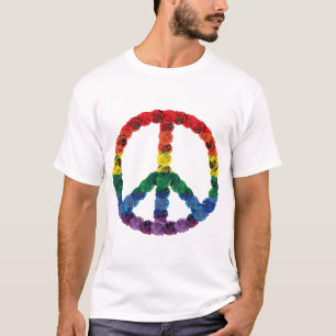 Regnbågefredstecken som göras ut ur roT-tröja T Shirt
