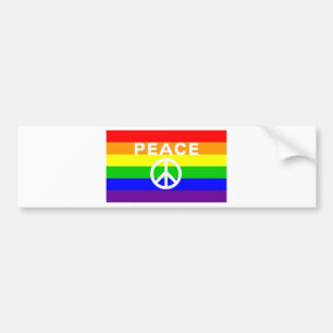 Regnbågefredsteckenflagga Bildekal