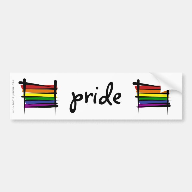 Regnbågegay pride borstar flagga bildekal (Framsidan)