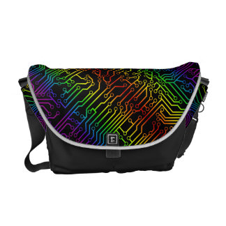 Regnbågegeeken går runt stiger ombord mönster kurir väska