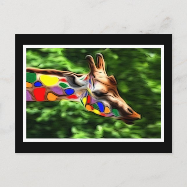 Regnbågegiraff Vykort (Framsida)