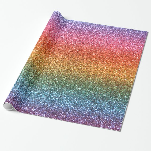 Regnbågeglitter Presentpapper (Utrullad)