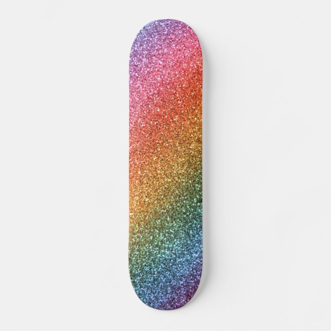 Regnbågeglitter Skateboard Bräda 21,5 Cm (Framsida)
