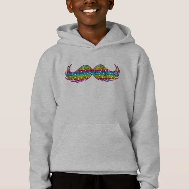 Regnbågeglittermustasch T-shirt (Framsida)