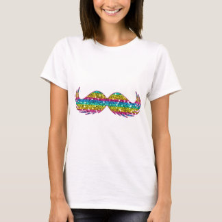 Regnbågeglittermustasch Tee Shirt