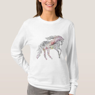 Regnbågehästtypografi T Shirt