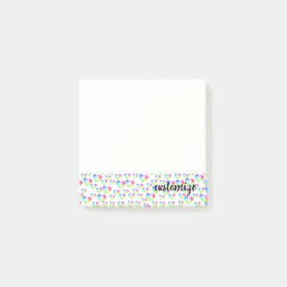 Regnbågehjärta bubblar post-it block