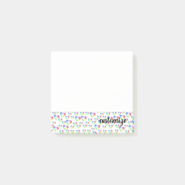 Regnbågehjärta bubblar post-it block (Framsida)