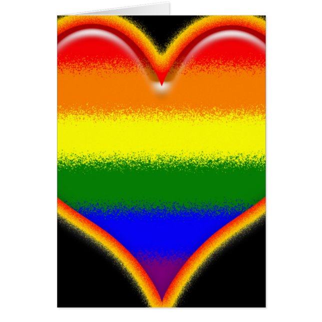 Regnbågehjärta Hälsningskort (Framsidan)