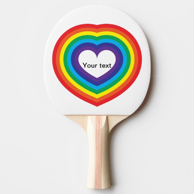 Regnbågehjärta Pingisracket (Framsidan)