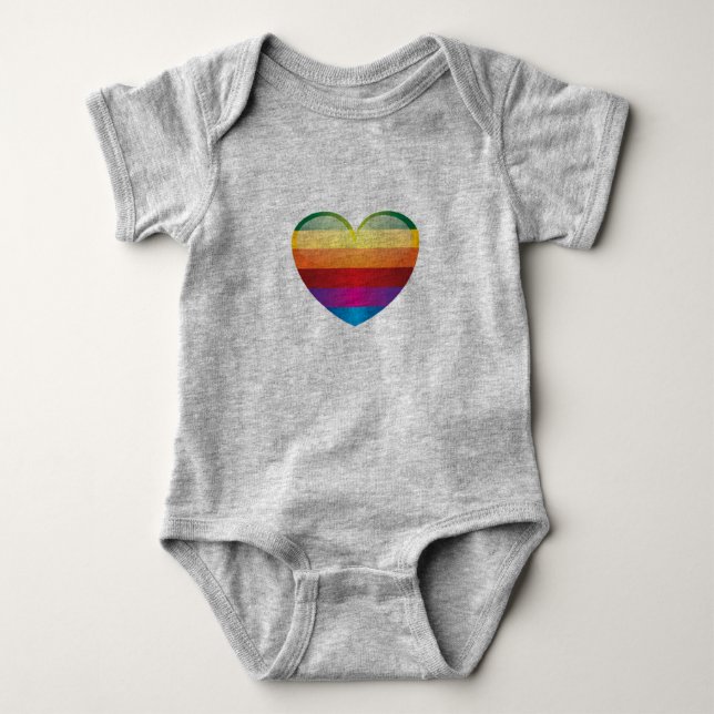 Regnbågehjärta T-shirt (Framsida)