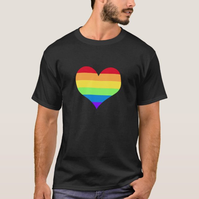 Regnbågehjärta T-shirt (Framsida)