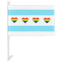 Regnbågehjärtaflagga Chicago