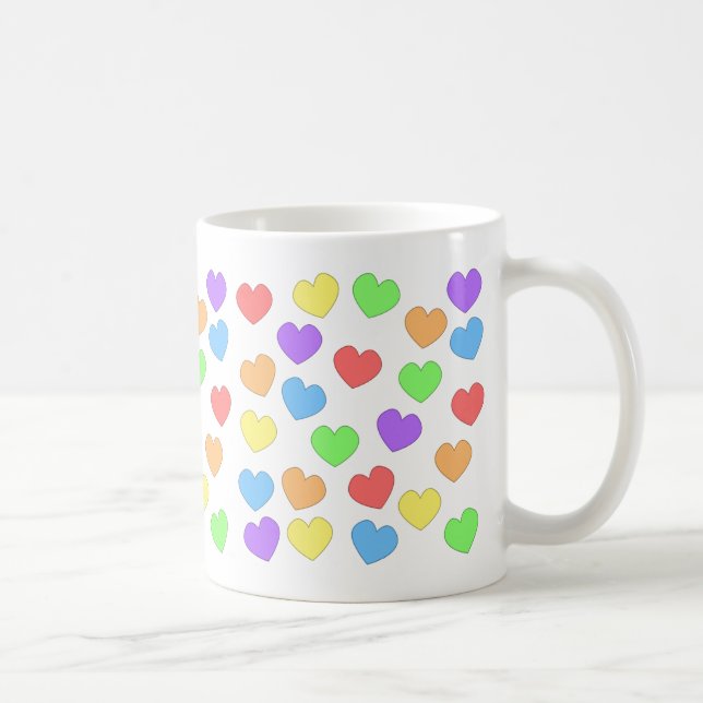Regnbågehjärtamugg 0001 kaffemugg (Höger)