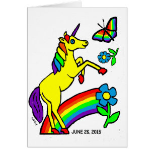 RegnbågejämställdhetUnicorn Hälsningskort