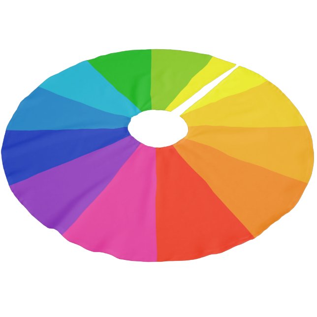 Regnbågejul Julgransmatta Borstad Polyester (Vinklad)