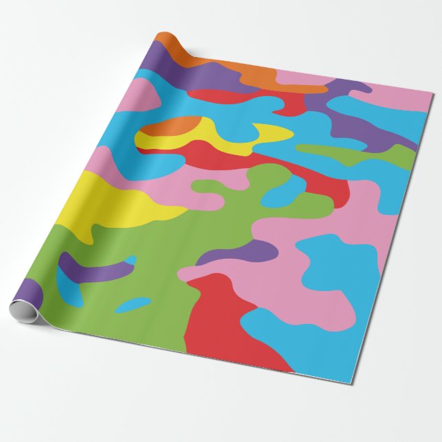 Regnbågekamouflage som slår in papper presentpapper (Utrullad)