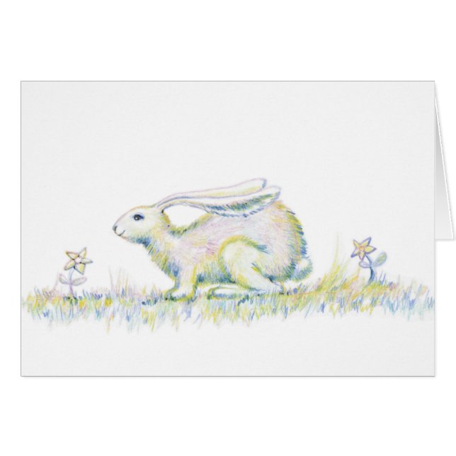 Regnbågekanin Hälsningskort (Framsidan Horizontal)