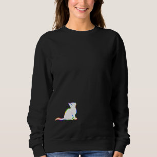 Regnbågekatt, vitpåfyllning, inre text t-shirt