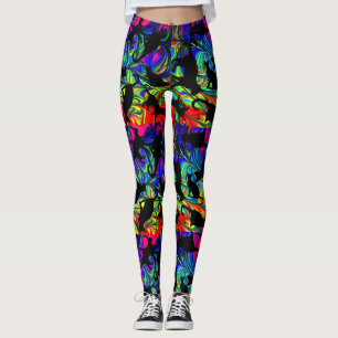 Regnbågekattdamasker Leggings