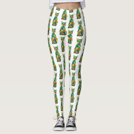 Regnbågekattdamasker Leggings