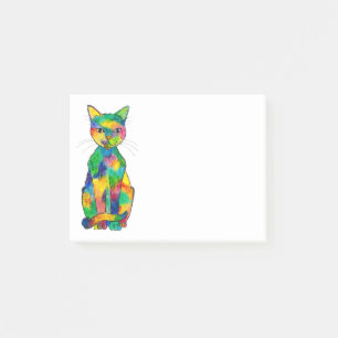 Regnbågekatten noterar post-it block