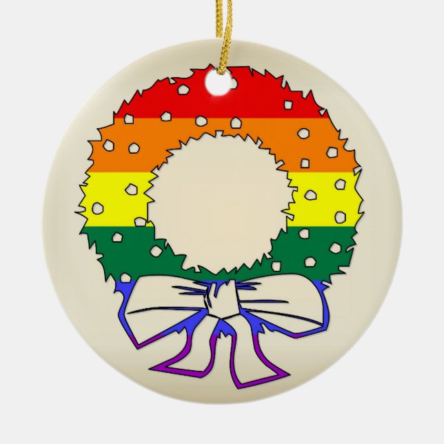 Regnbågekran Julgransprydnad Keramik (Framsidan)