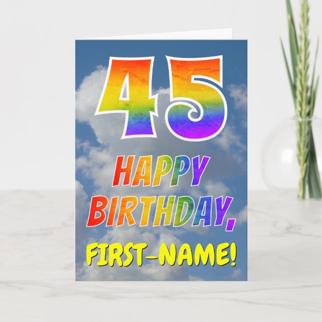 RegnbågeLook "45" & "GRATTIS PÅ FÖDELSEDAGEN", Kort (Framsida)