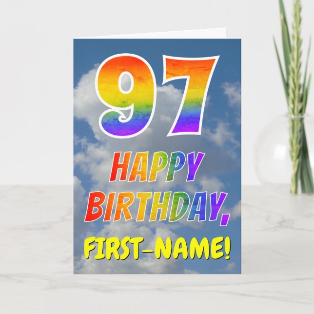 RegnbågeLook "97" & "GRATTIS PÅ FÖDELSEDAGEN", Kort (Framsida)
