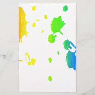 Regnbågemåla-splatter Brevpapper