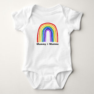 Regnbågemamma + Mumma bebisbodysuit T Shirt