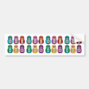 RegnbågeMatryoshka ugglor Bildekal
