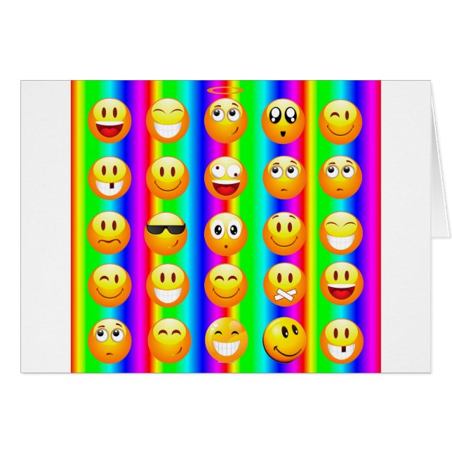 regnbågemoji hälsningskort (Framsidan Horizontal)
