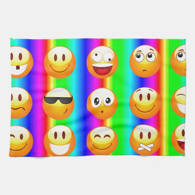 regnbågemoji kökshandduk (Horisontell)